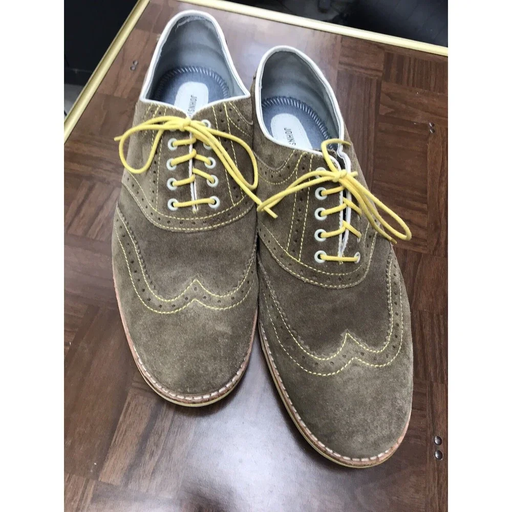 $135 Johnston & Murphy Lace Up Brown Suede Leather Shoes Oxford Men 10.5 M
